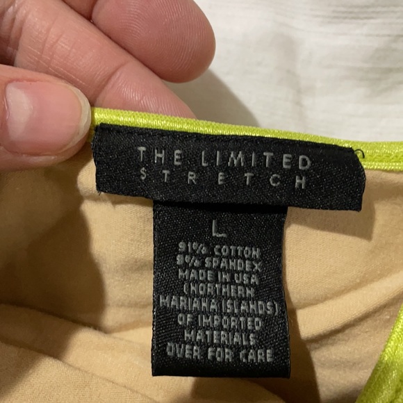 The limited L lime green tank shelf bra adjustable straps worn once euc - Picture 3 of 9